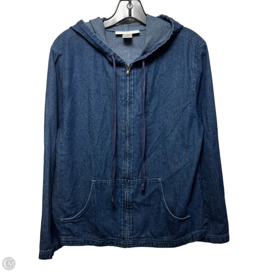 Hand Painted Frida Kahlo Jacket Utility By Serengeti In Blue Denim, Size: M