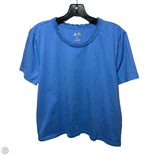 Top Short Sleeve Designer By Lilly Pulitzer In Blue, Size: Xl