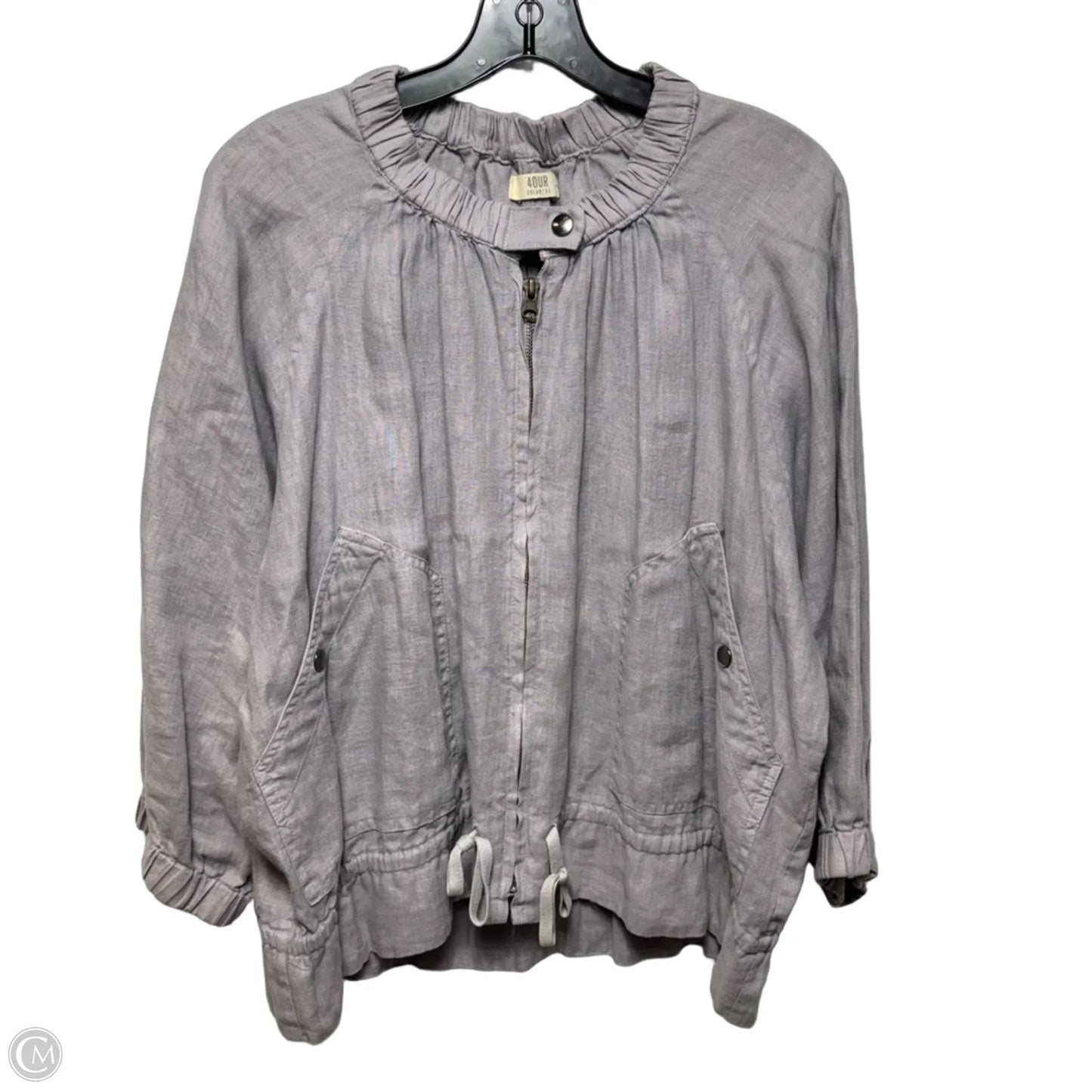 Linen Jacket By 4our Dreamers In Purple, Size: 0