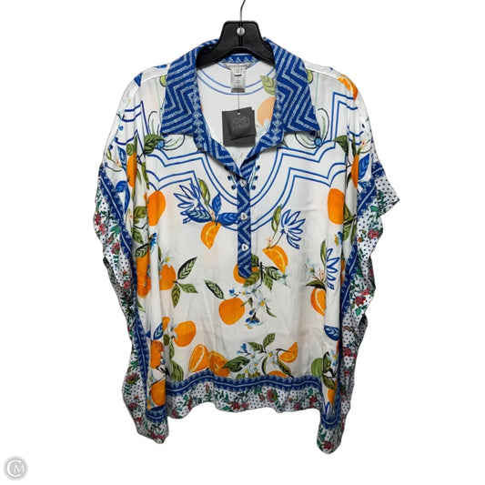 Top Short Sleeve By John Mark In Multi-colored, Size: L/Xl
