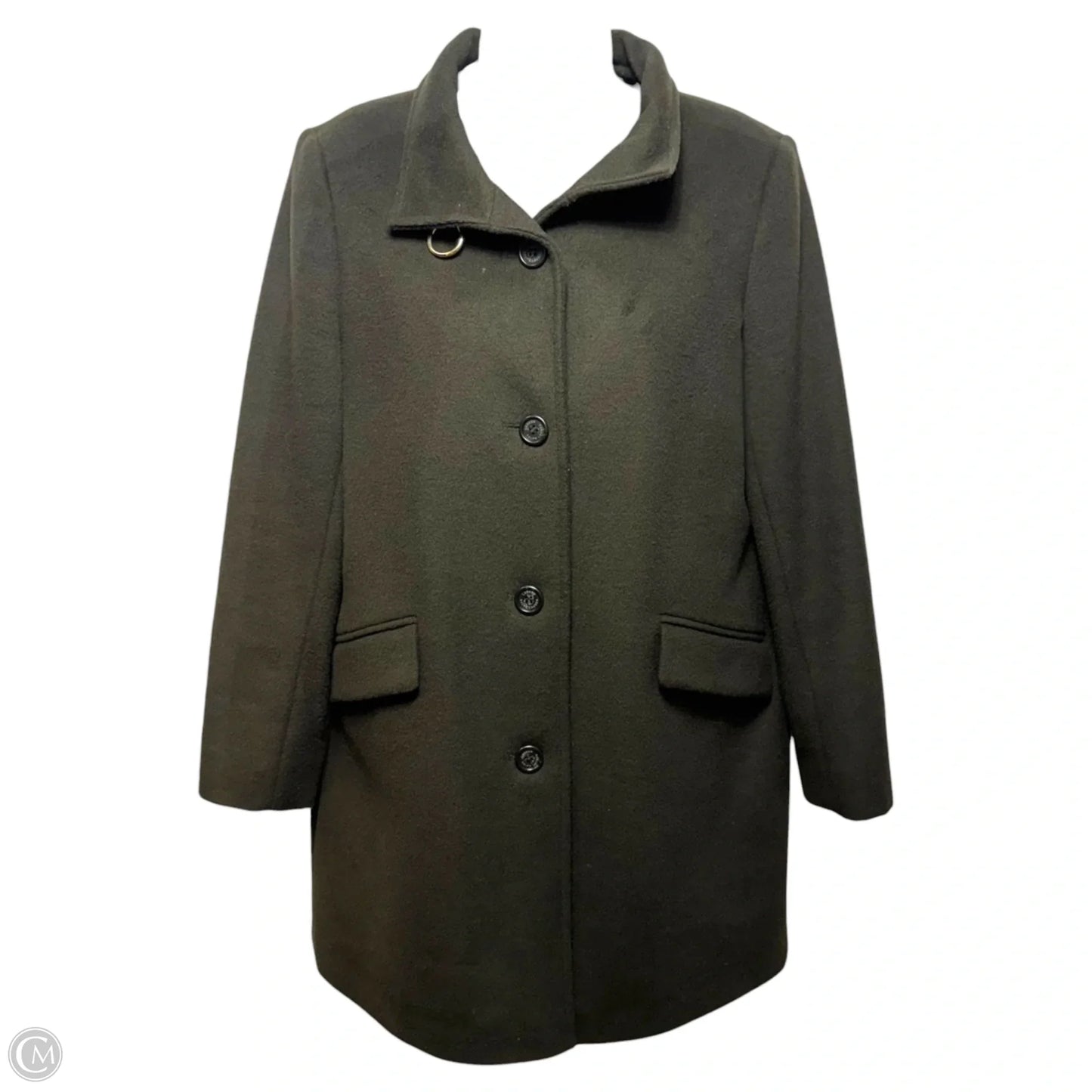 Wool Blend Coat By Lauren By Ralph Lauren In Green, Size: 4