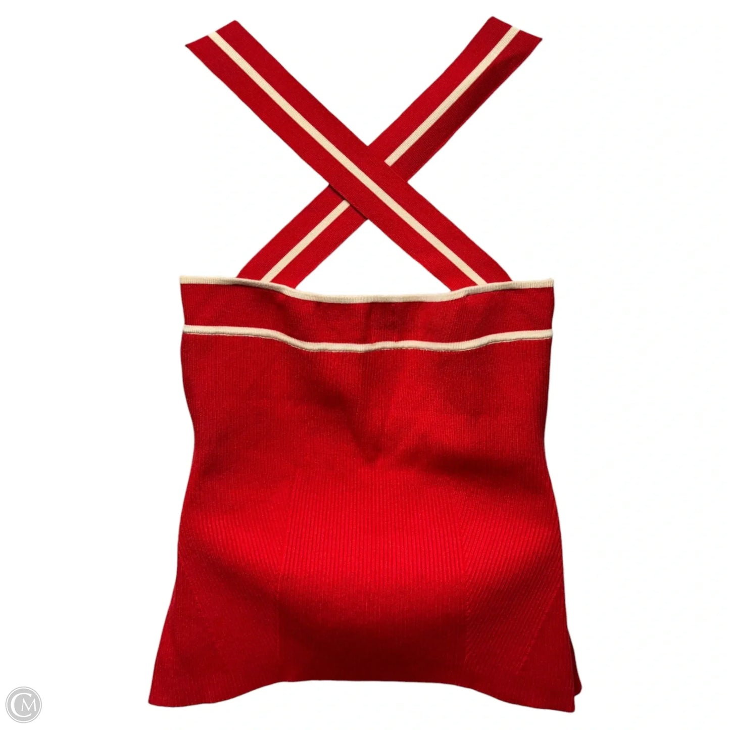 Button-Front Cross-Back Knit Tank Top By Maeve In Red, Size: XL