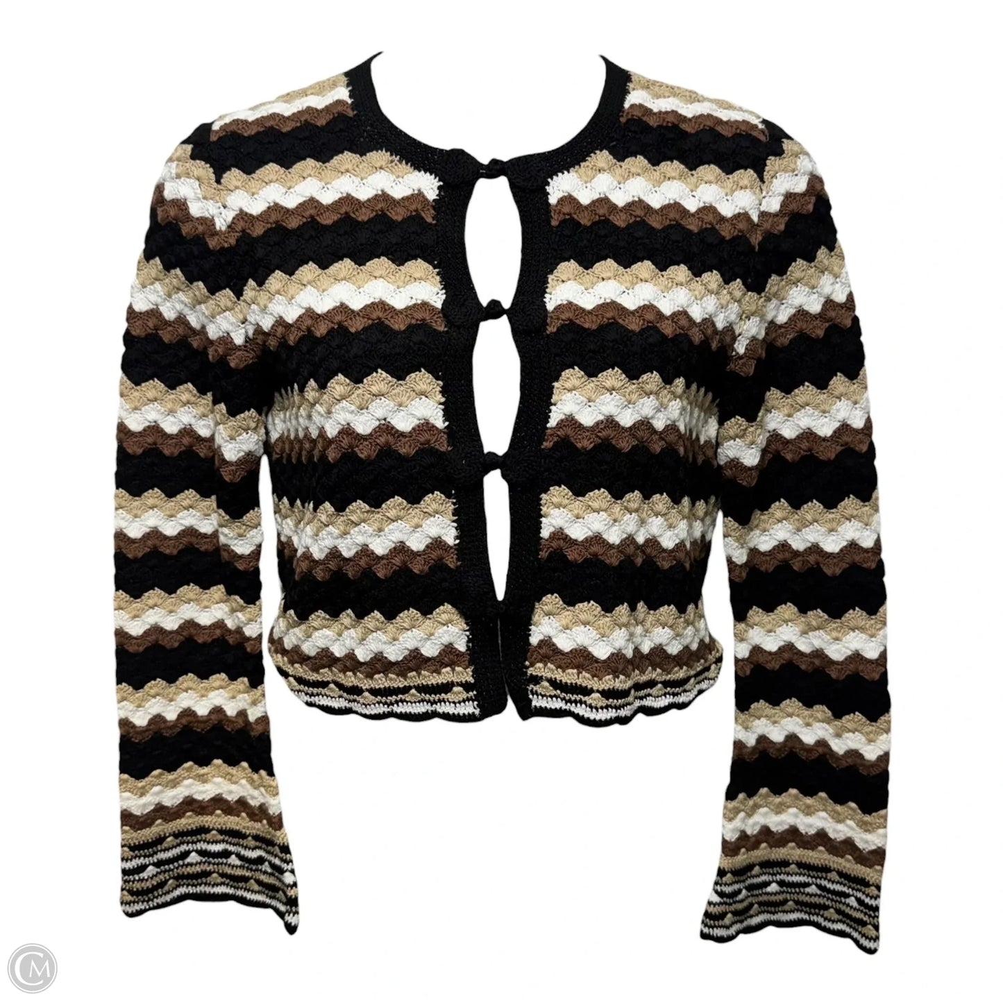 Alanza Sweater Cardigan By Ramy Brook In Chevron Pattern, Size: M