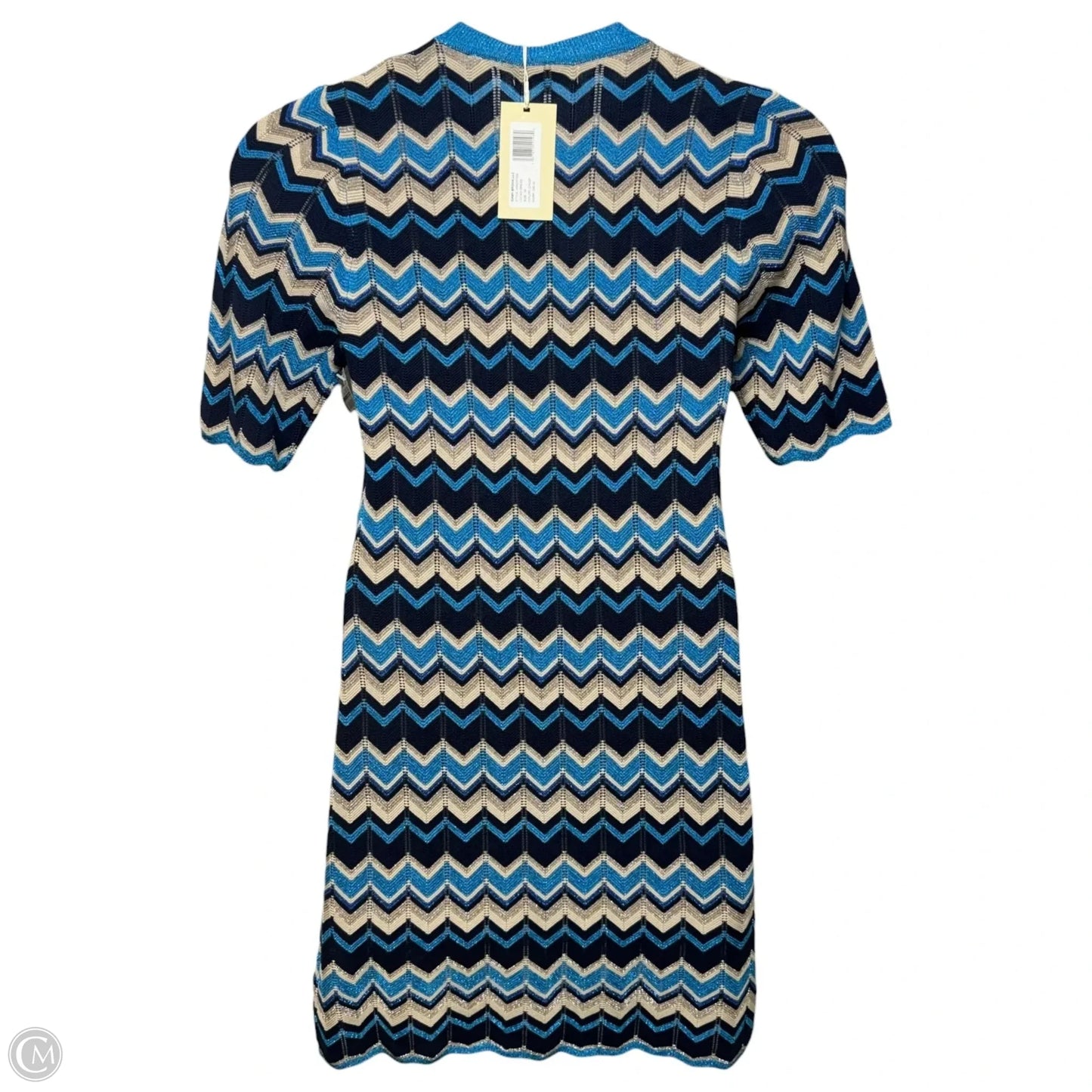 Lucas Metallic Knit Dress Casual Short By Ramy Brook In Chevron Pattern, Size: M