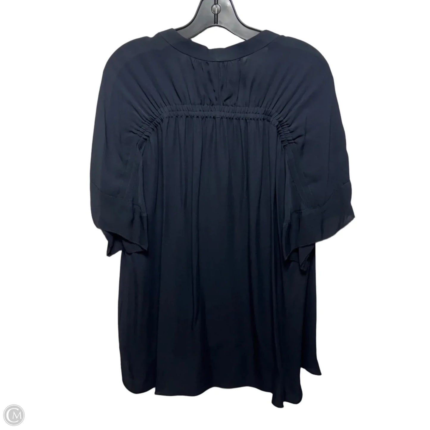 Silk Top Short Sleeve By Elie Tahari In Navy, Size: Xl