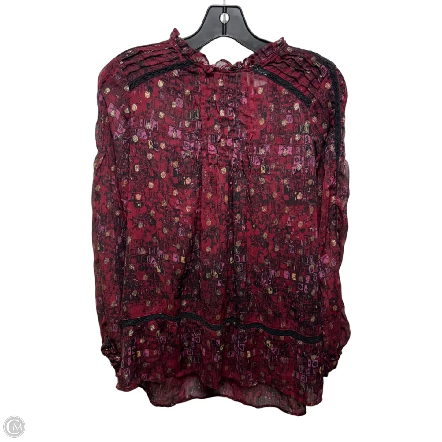Top 3/4 Sleeve By Hd In Paris In Maroon, Size: L