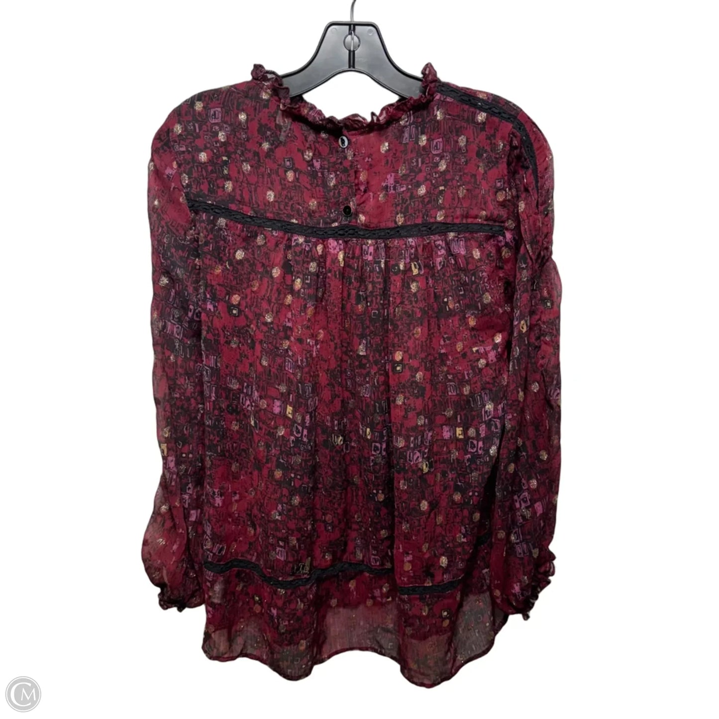 Top 3/4 Sleeve By Hd In Paris In Maroon, Size: L