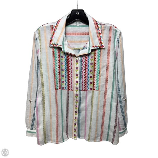 Top Long Sleeve By John Mark In Striped Pattern, Size: Lp