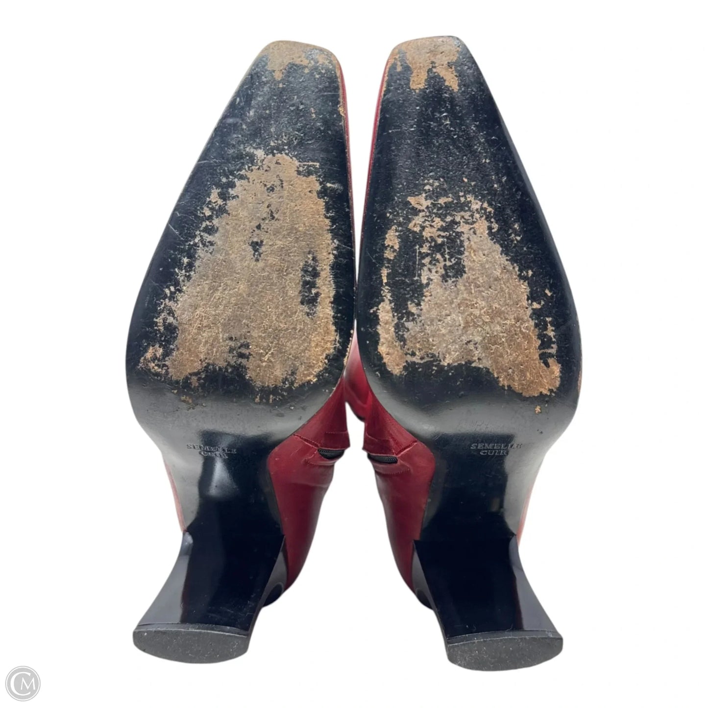 Leather Boots Knee Heels By Robert Clergerie In Red, Size: 7