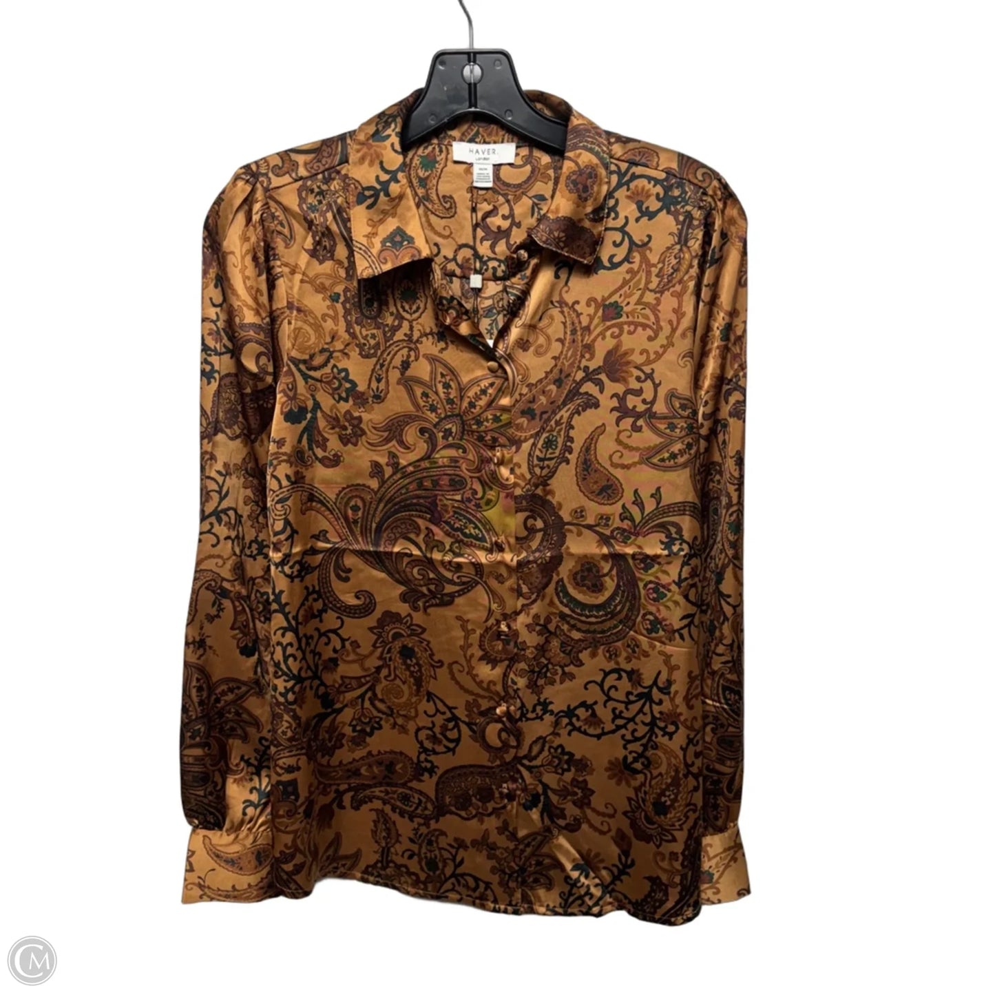 Blouse Long Sleeve By Haver In Paisley Print, Size: M