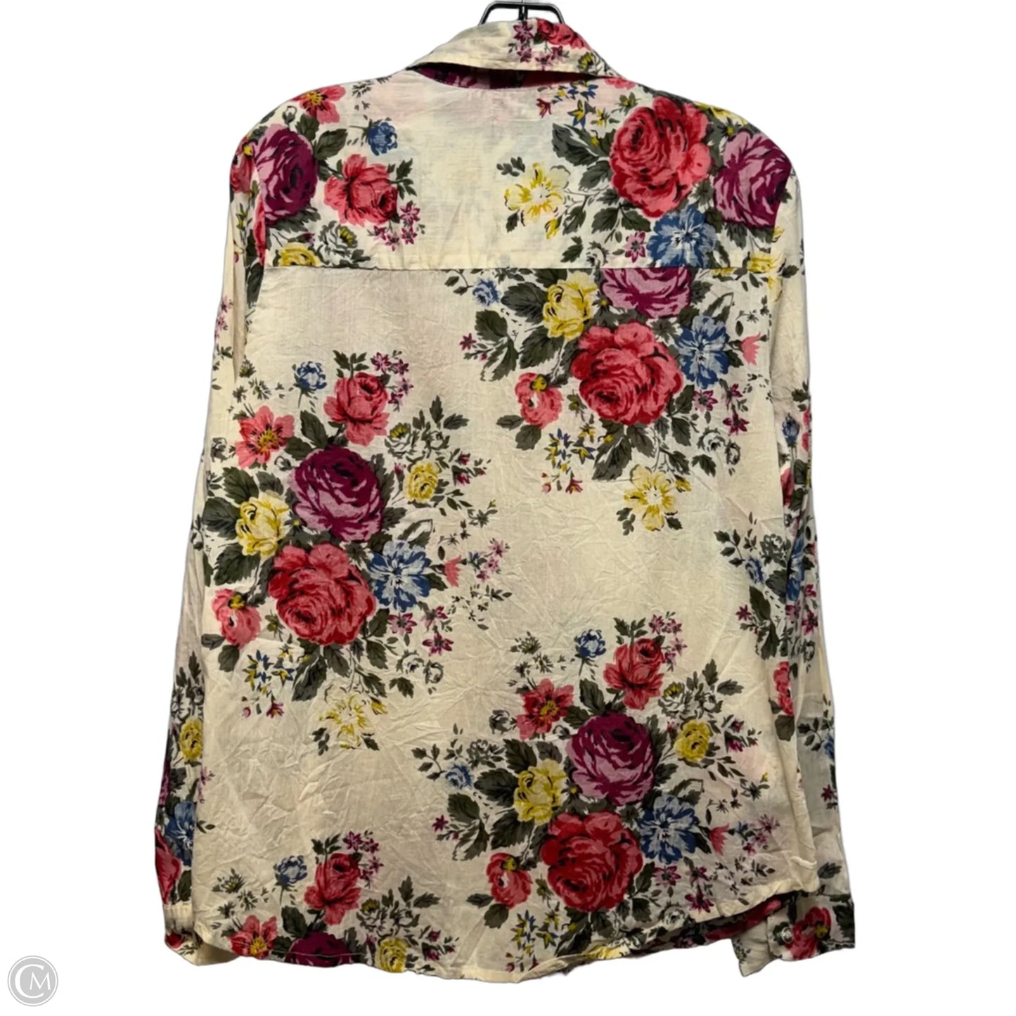 Top Long Sleeve By Chic Connection In Floral Print, Size: L