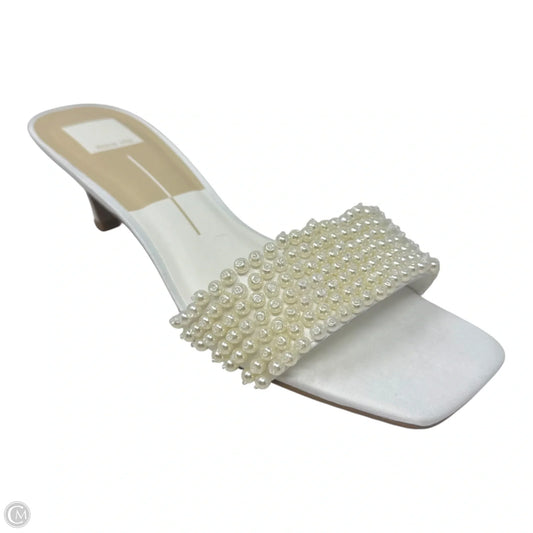 Pearl Embellished Shoes Heels Kitten By Dolce Vita In Cream, Size: 9