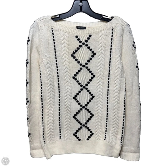 Sweater By Talbots In Cream & Black, Size: Xs