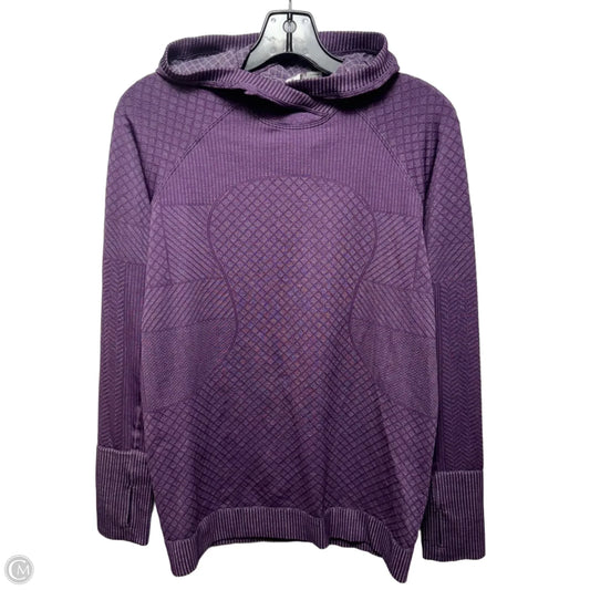 Rest Less Athletic Top Long Sleeve Hoodie By Lululemon In Purple, Size: 10