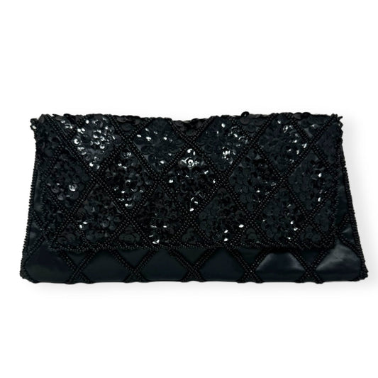 Small Black Sequin Beaded Clutch  Size: Small