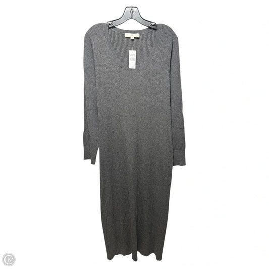 Knit Dress Casual Maxi By Loft In Grey, Size: Xl