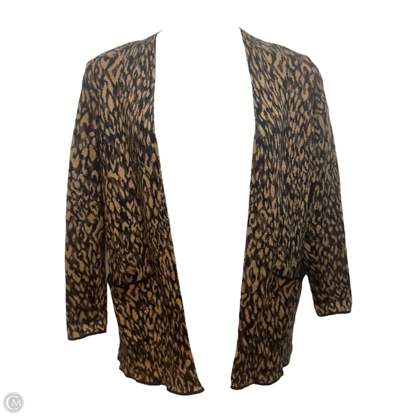 Jacqueline Merino Wool Open Cardigan By J Mclaughlin In Animal Print, Size: M