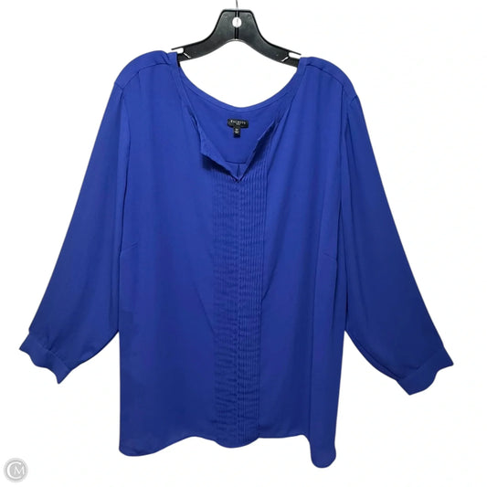 Top Long Sleeve By Talbots In Blue, Size: 3x