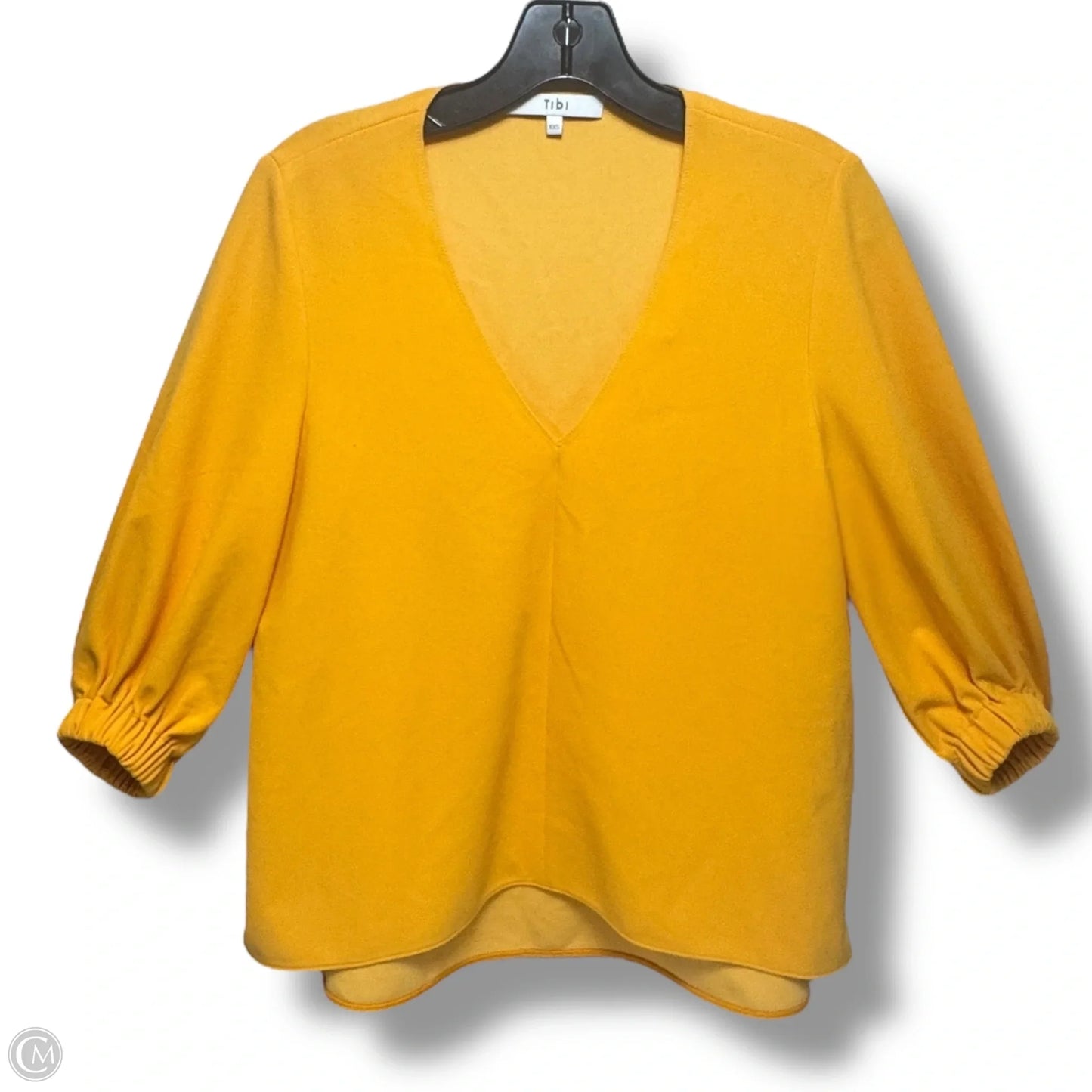 Blouse Long Sleeve By Tibi In Yellow, Size: Xxs