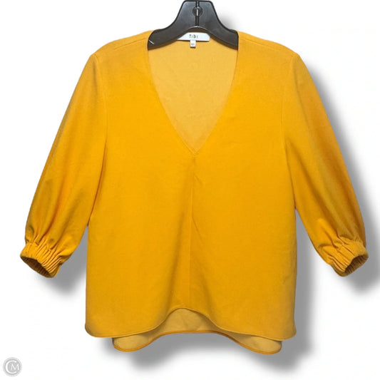 Blouse Long Sleeve By Tibi In Yellow, Size: Xxs