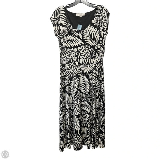 Dress Casual Midi By Loft In Black & Cream, Size: Sp