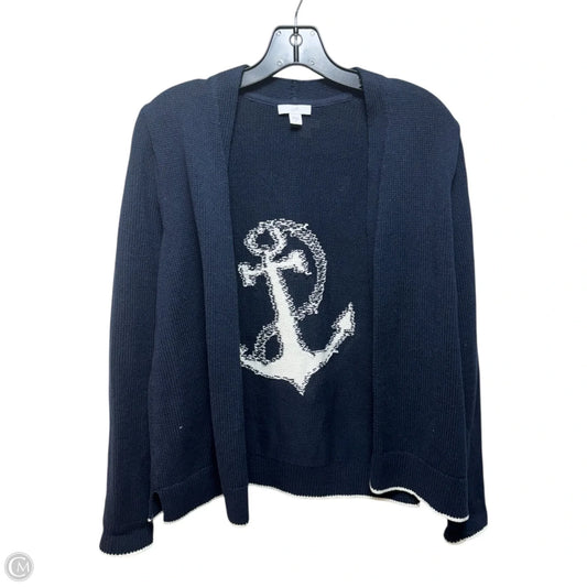 Anchor Sweater Cardigan By J. Jill In Navy, Size: S