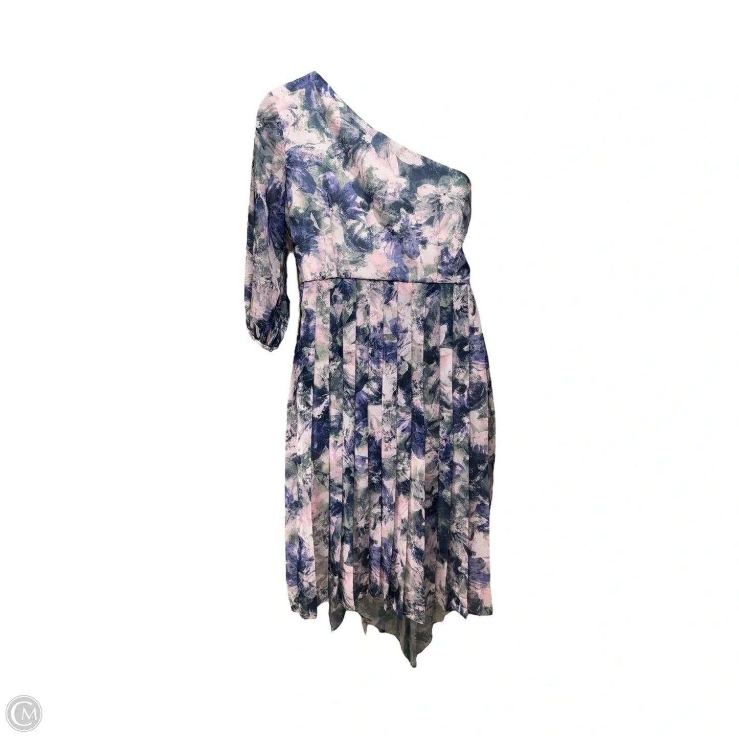 Kaylee One Shoulder Midi Dress By Kay Unger In Floral Print, Size: 16