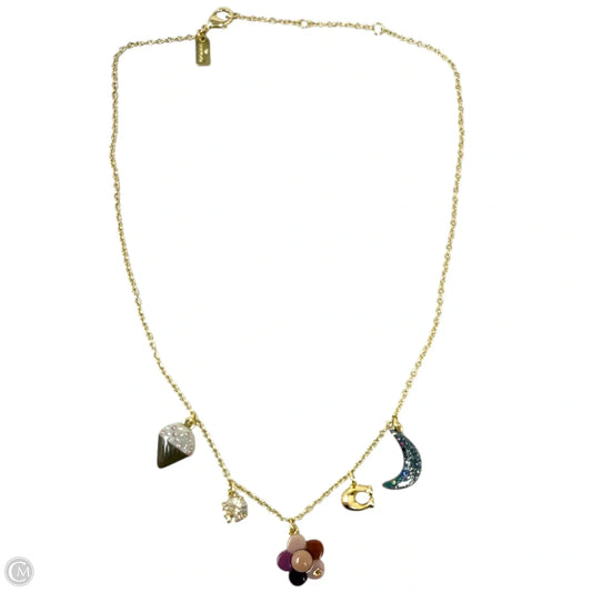 Moon And Flower Charm Necklace Designer By Coach