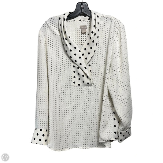Top Long Sleeve By Chicos In Polkadot Pattern, Size: 16