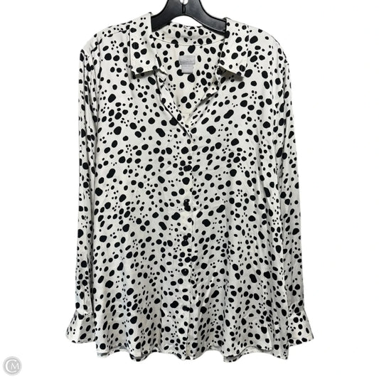 Top Long Sleeve By Chicos In Polkadot Pattern, Size: 16