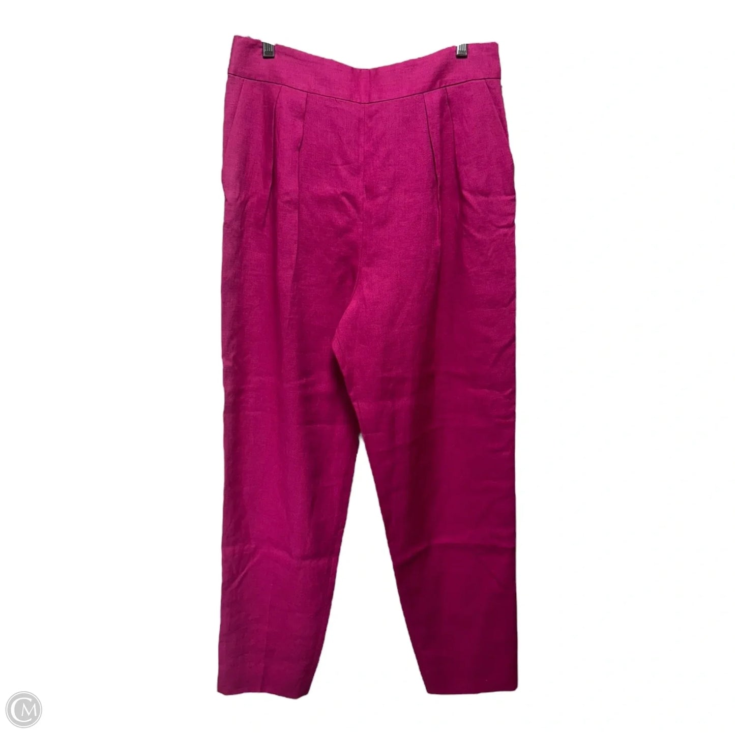 Pleated Pant By Theory In Pop Fuchsia Linen, Size: 8