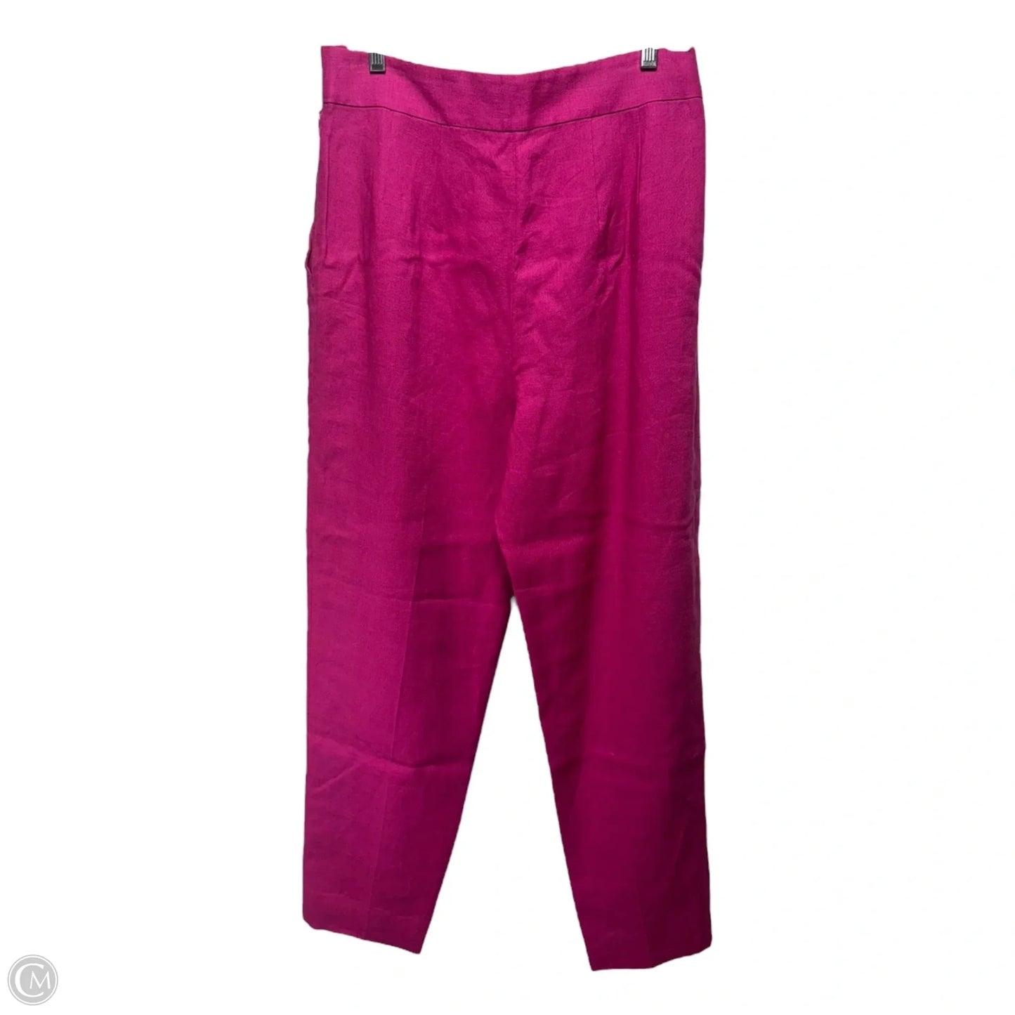 Pleated Pant By Theory In Pop Fuchsia Linen, Size: 8
