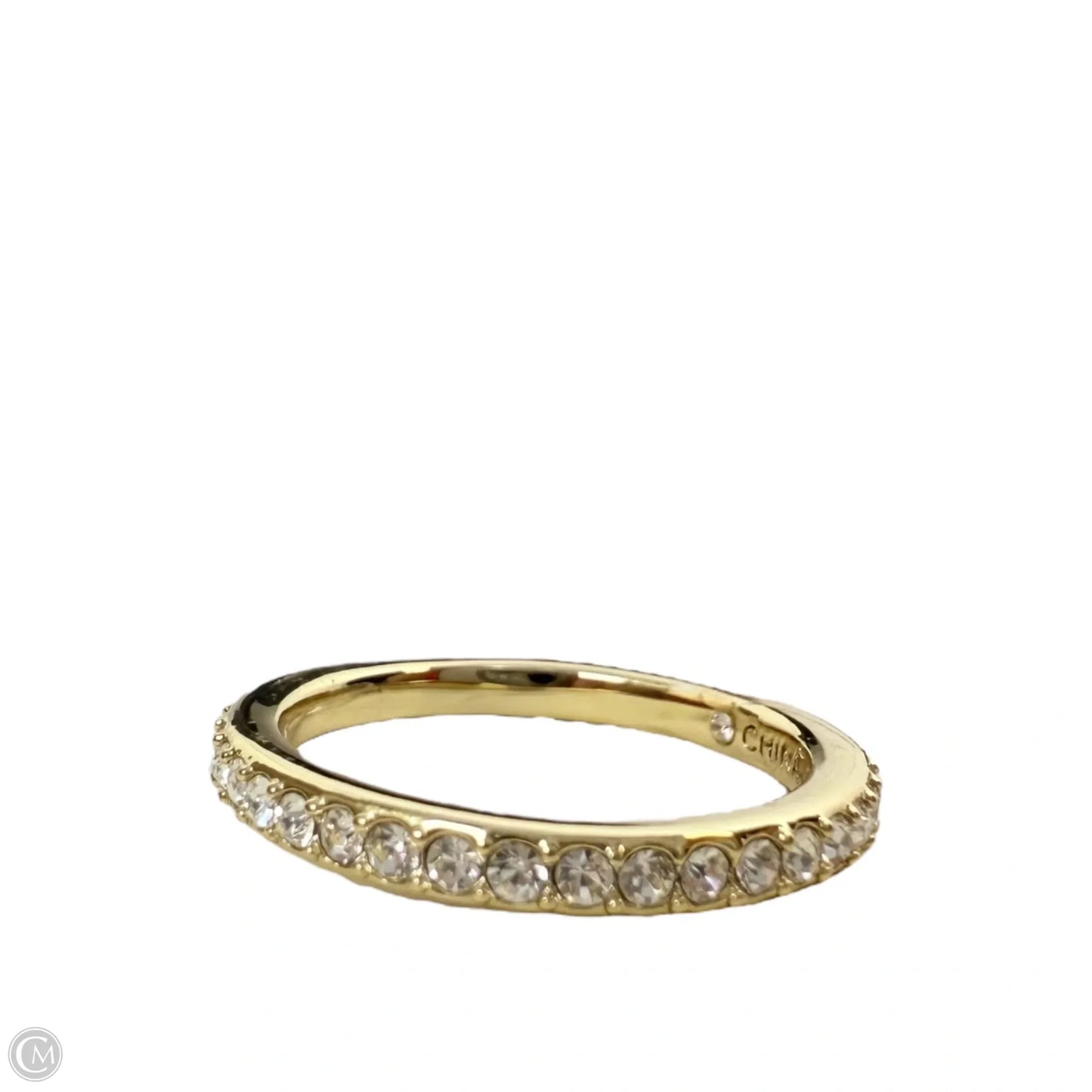 Signature Crystal Band Ring Designer By Coach, Size: 7