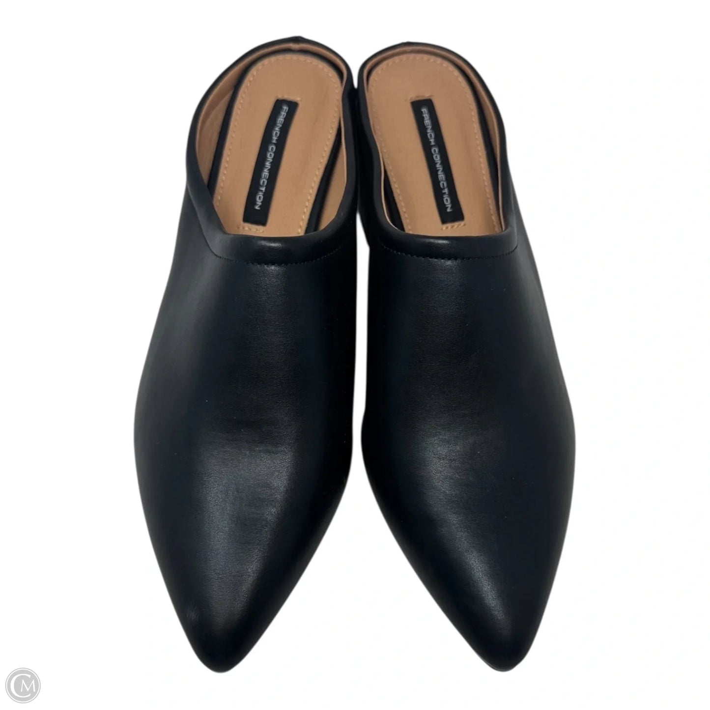 Pointed Toe Mules Shoes Heels Block By French Connection In Black, Size: 8.5