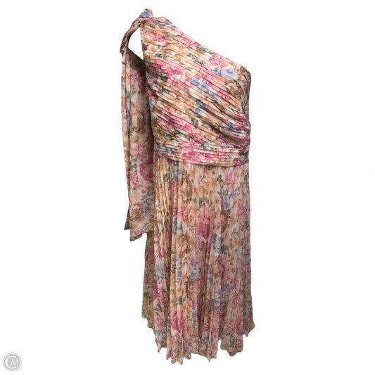 Emma One Shoulder Midi Dress By Alex Marie In Floral Print, Size: 24
