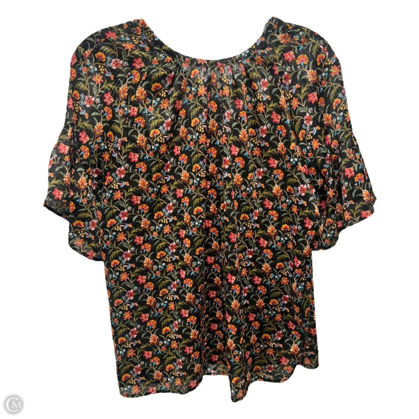 Top Short Sleeve By Loft In Floral Print, Size: M