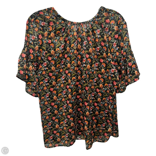 Top Short Sleeve By Loft In Floral Print, Size: M