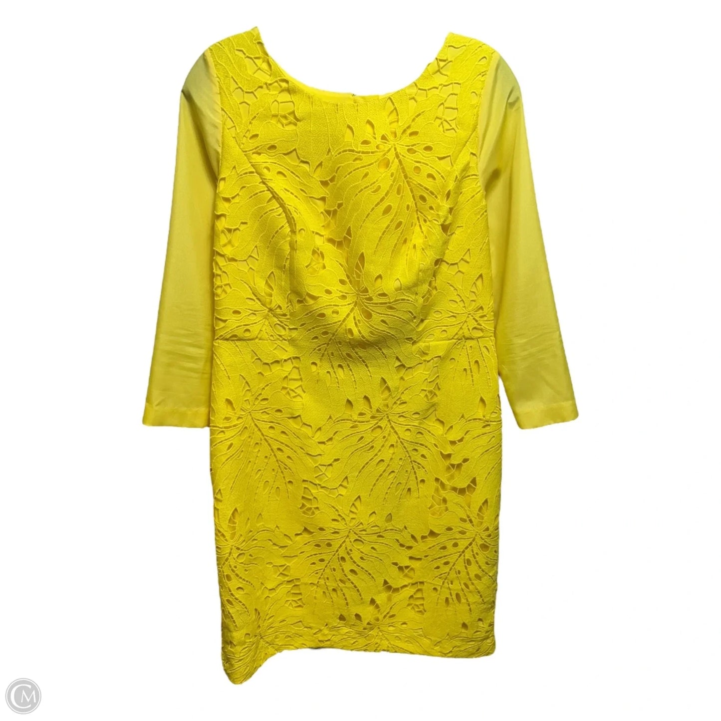 Lace Dress Casual Midi By Talbots In Yellow, Size: 8p