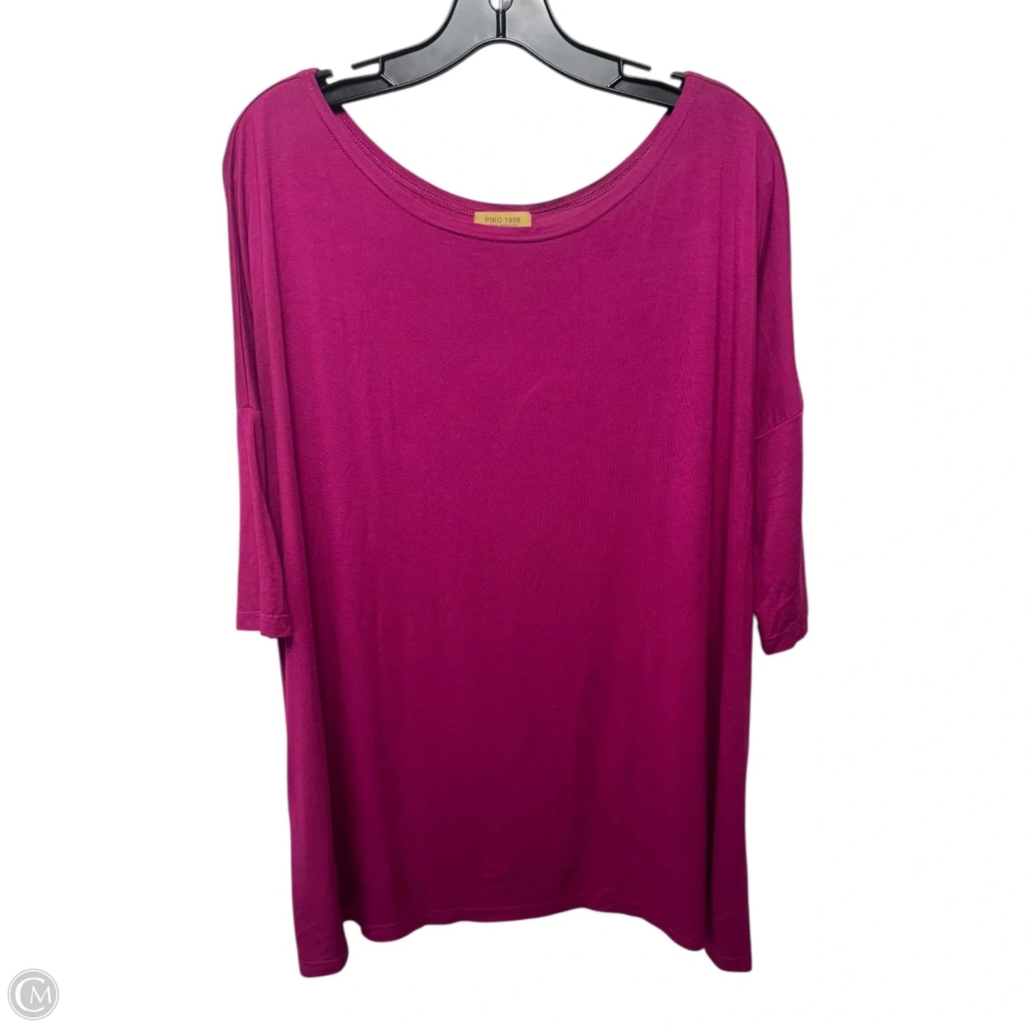 Top Short Sleeve Basic By Piko In Pink, Size: 2x