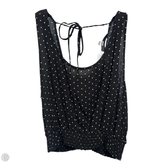 Cropped Tie Back Tank Top By Final Touch In Polkadot Pattern, Size: M