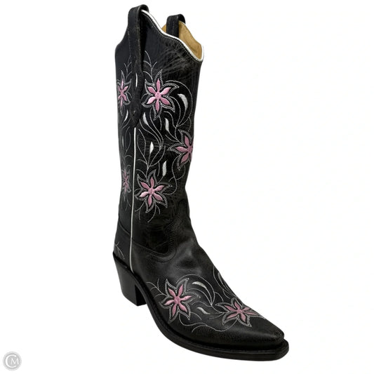 Jama Snip Toe Western Boots By Old West In Black & Pink, Size: 6