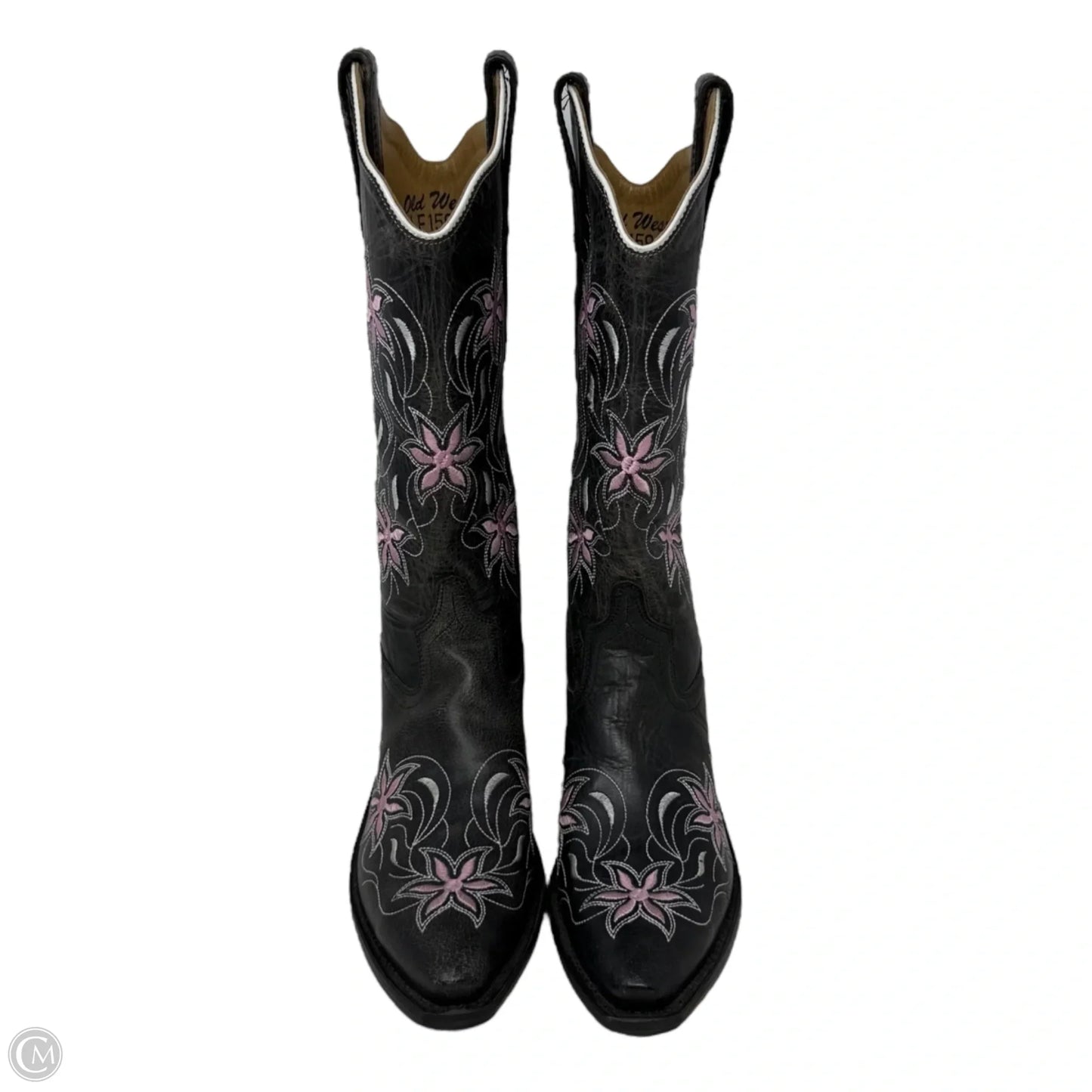 Jama Snip Toe Western Boots By Old West In Black & Pink, Size: 6