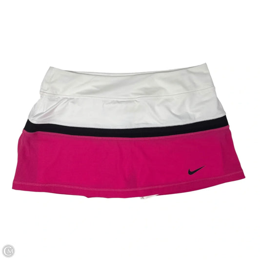 Athletic Skort By Nike Apparel In Pink & White, Size: L