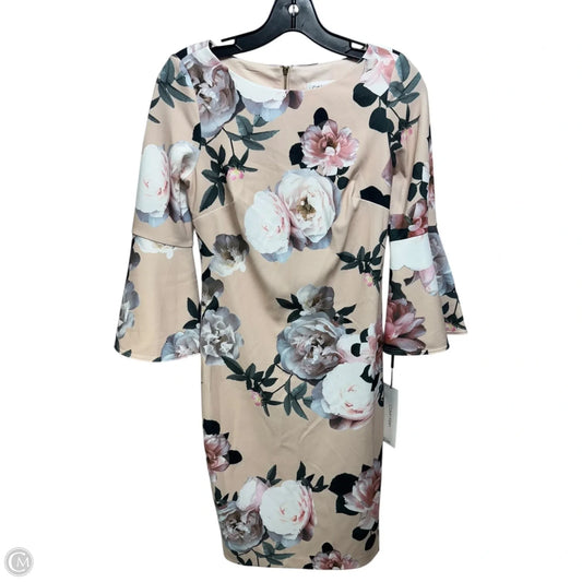 Dress Casual Midi By Calvin Klein In Floral Print, Size: 2