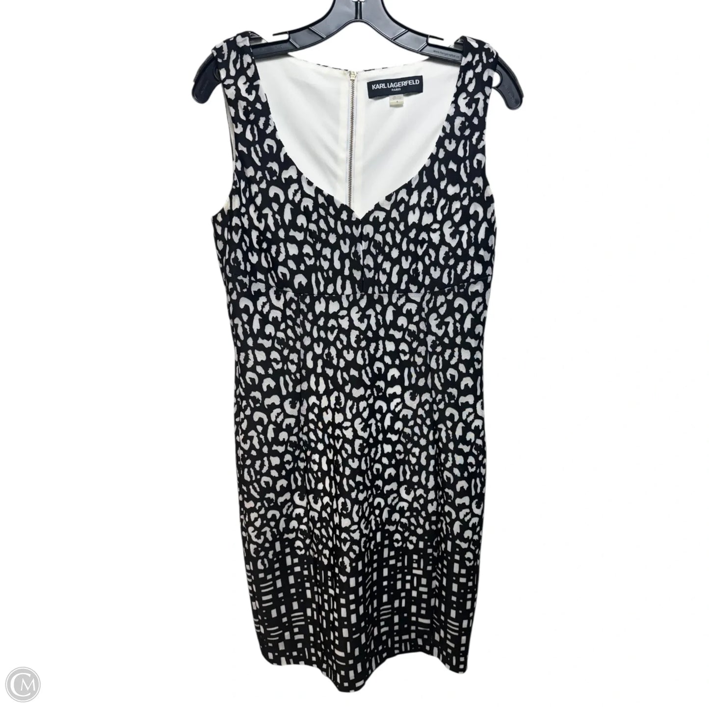 Dress Designer By Karl Lagerfeld In Black & White, Size: 8