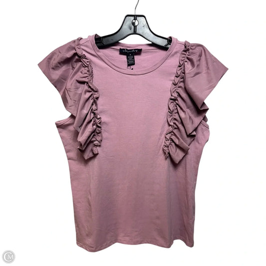 Ruffle Top Short Sleeve By A Love Story In Purple, Size: M