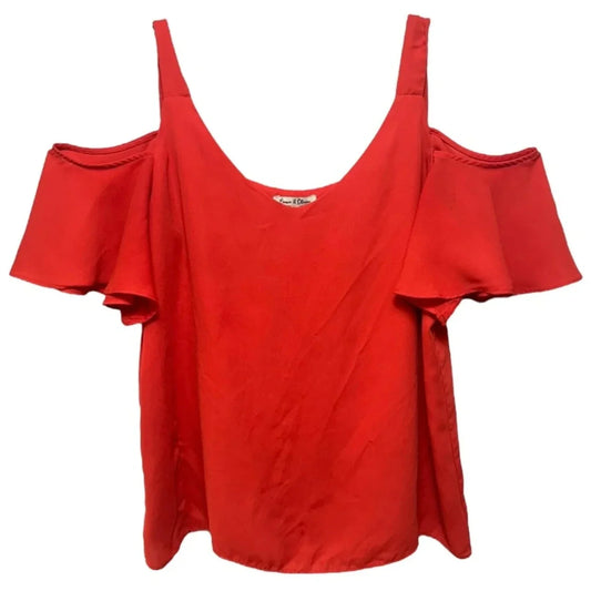 Top Short Sleeve By Emma & Olivia In Orange, Size: M
