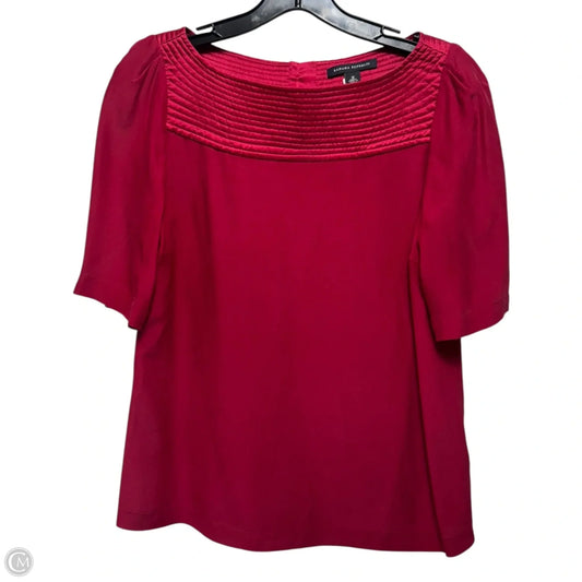 Silk Top Short Sleeve By Banana Republic In Red, Size: M