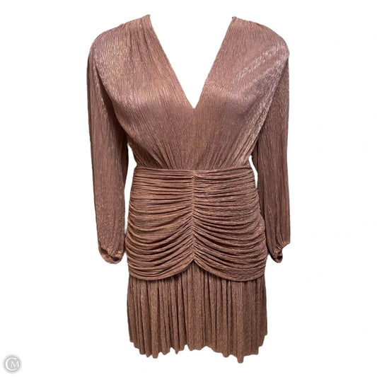 Fully Lamé Ruched Dress By Maje In Copper, Size: 10