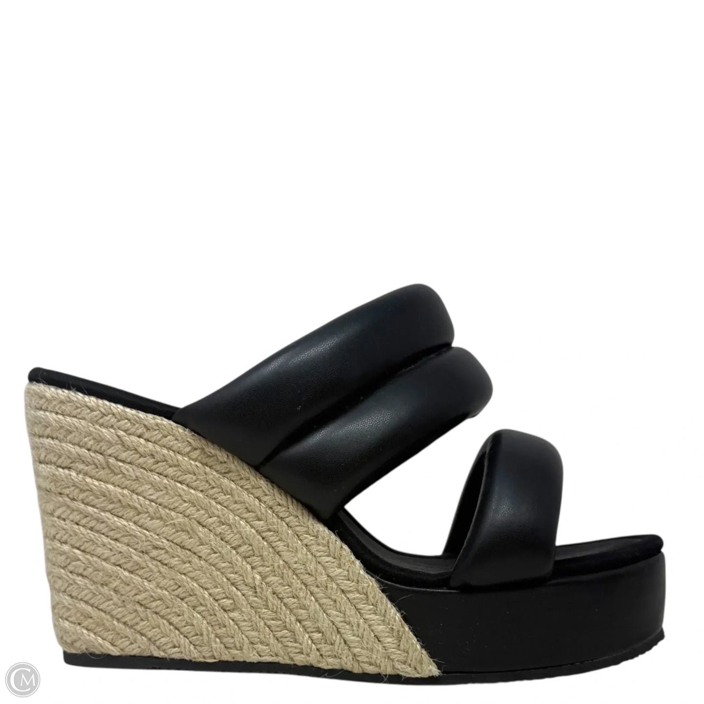 Strata Wedge Puffy Vegan Leather Platform Sandals By Roam In Black, Size: US 10/EU 41